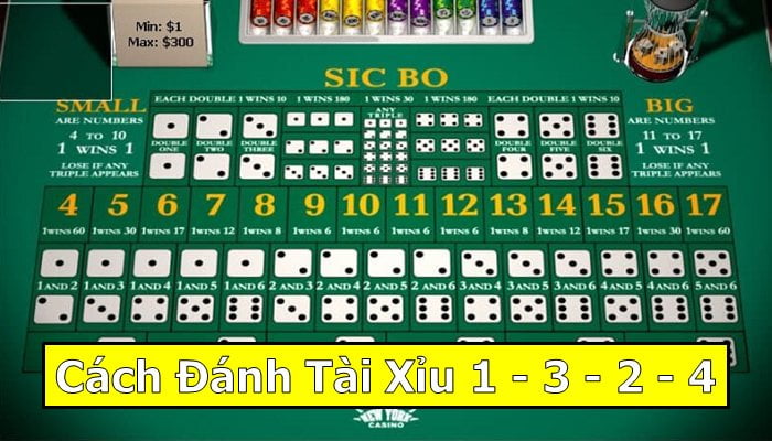 Cách đánh tài xỉu 1-3-2-4