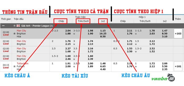 cách đọc kèo bóng đá