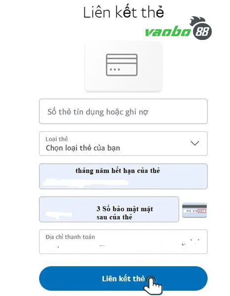 hướng dẫn liên kết thẻ paypal