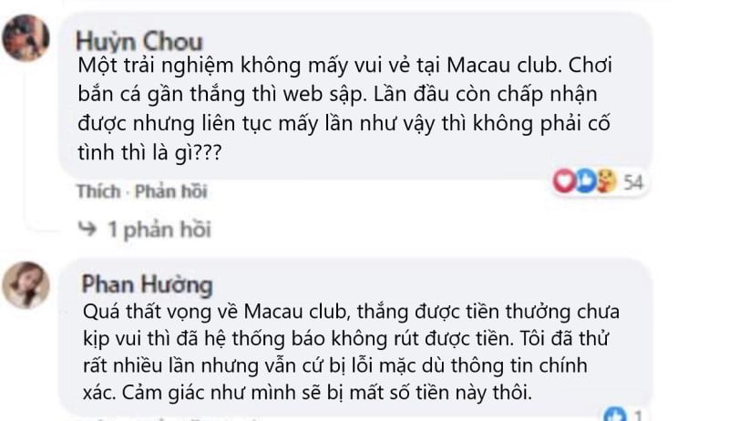 macau club lừa đảo